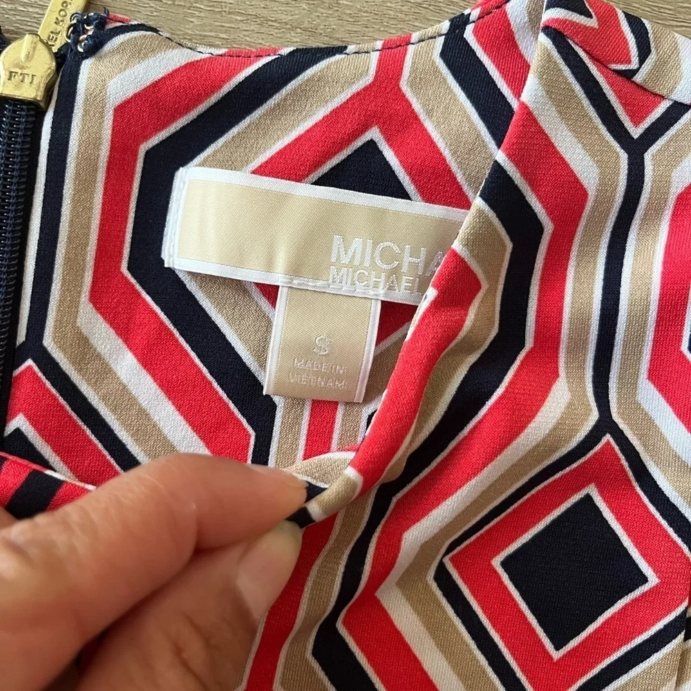 Michael Kors Geometric Pattern Sleeveless Dress SZ S